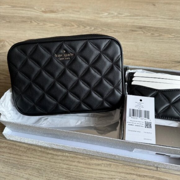 KATE SPADE ♠️ QUILTED LEATHER CROSSBODY CARD CASE SET - Picture 3 of 9